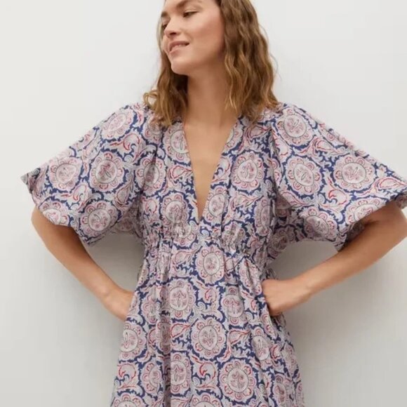 Mango x Chufy Collaboration Beautiful Paisley Maxi Dress LIKE NEW - Picture 5 of 6